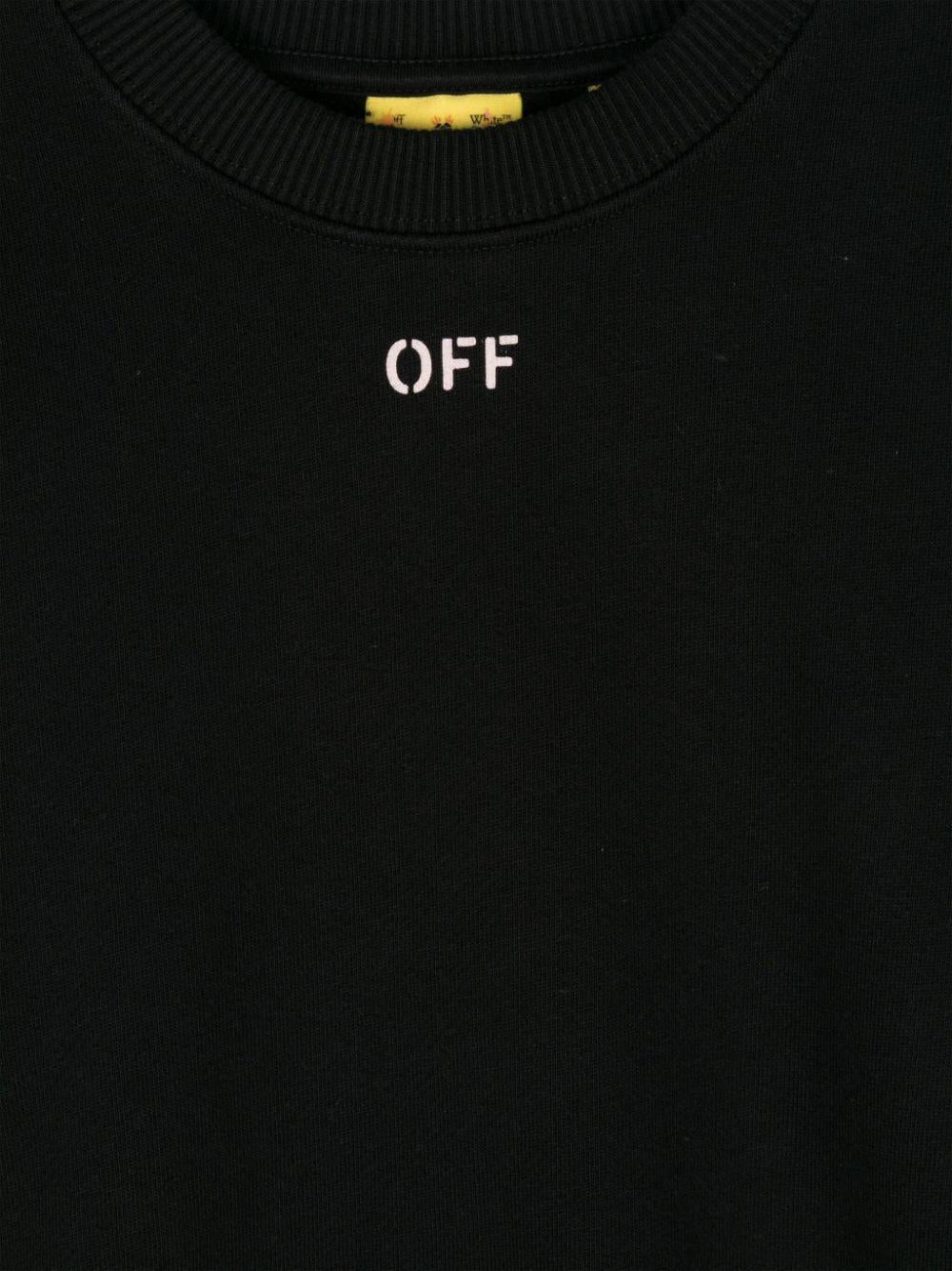 Felpa Arrow per bambina Off-White Kids nero con maniche lunghe OGBA001F24FLE001 103C OFF WHITE KIDS 