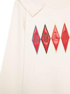 Felpa per bambino Golden Goose Kids beige con cappuccio e applicazione sul davanti P02059P001744 11788 GOLDEN GOOSE KIDS 