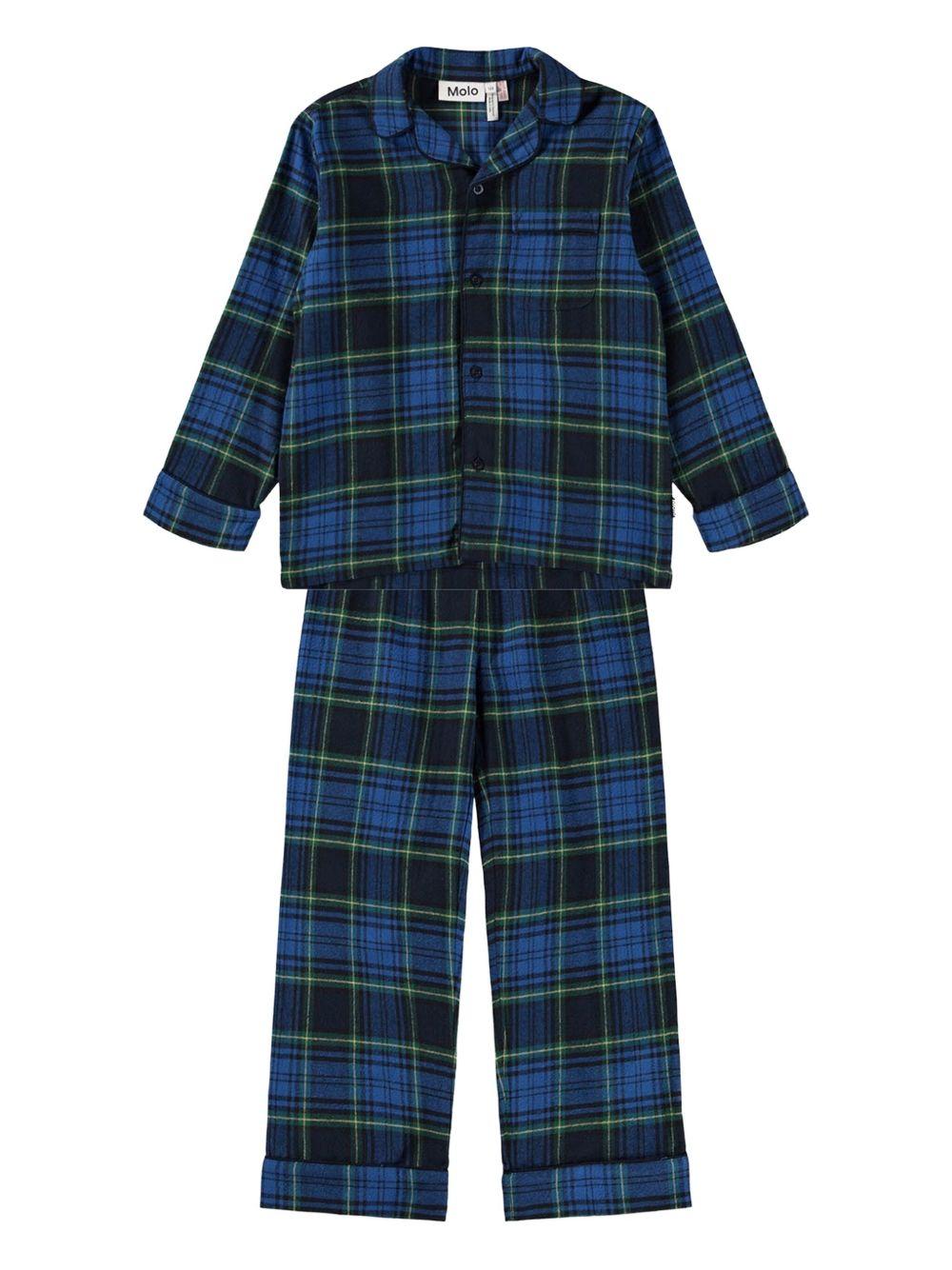 Pigiama Lex per bambino Molo blu con motivo a quadri 6W25R504 5979 MOLO 