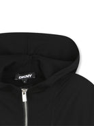 Felpa con cappuccio per bambina DKNY Kids nera con zip D62385 09B DKNY 