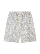 Shorts per bambino Versace Kids grigio con stampa barocca 10182681A11195 5E340 VERSACE KIDS 