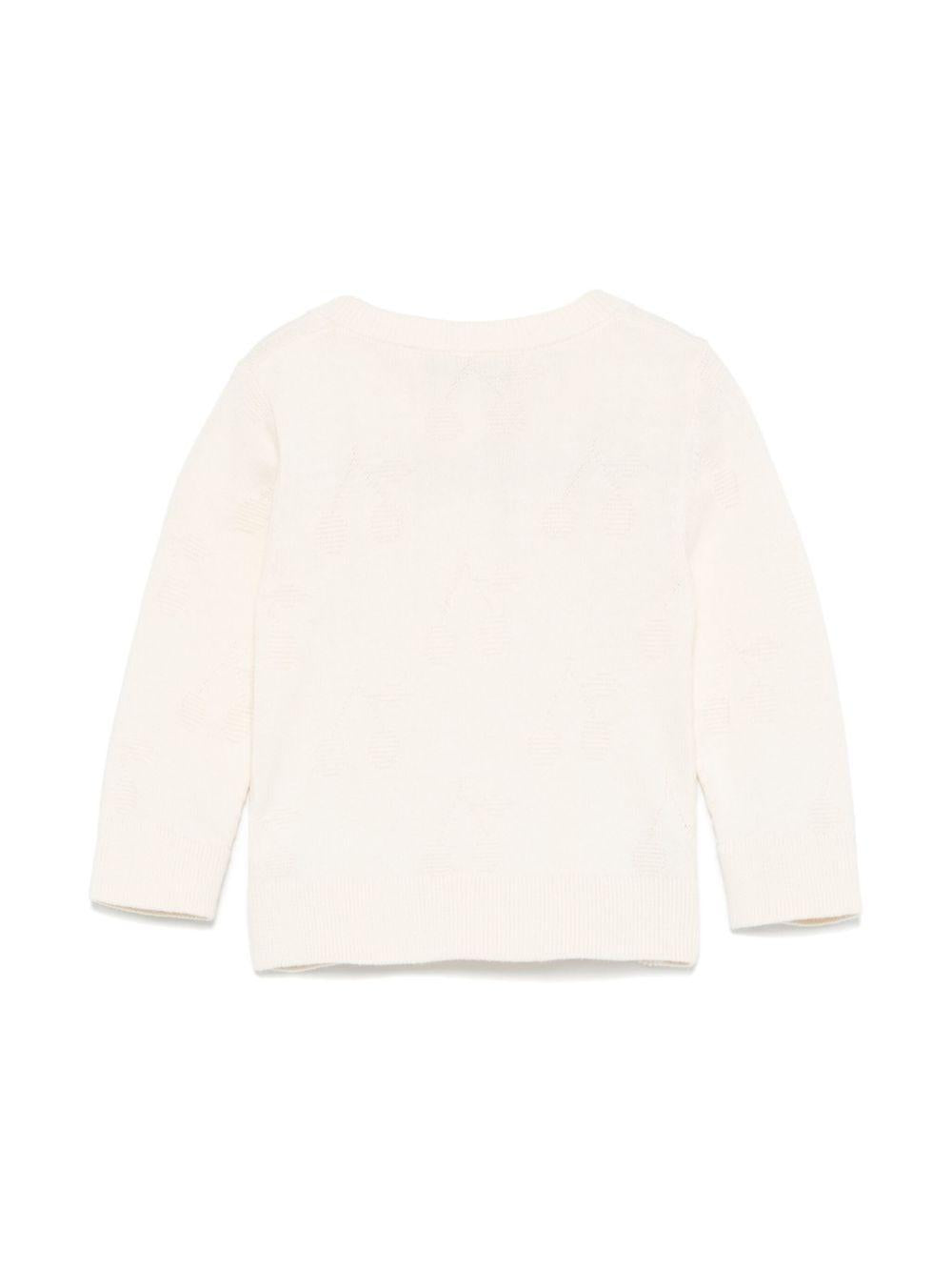 Cardigan per neonata Bonpoint Teyana ècru con chiusura frontale con bottoni S05XCAK00012 004 BONPOINT 