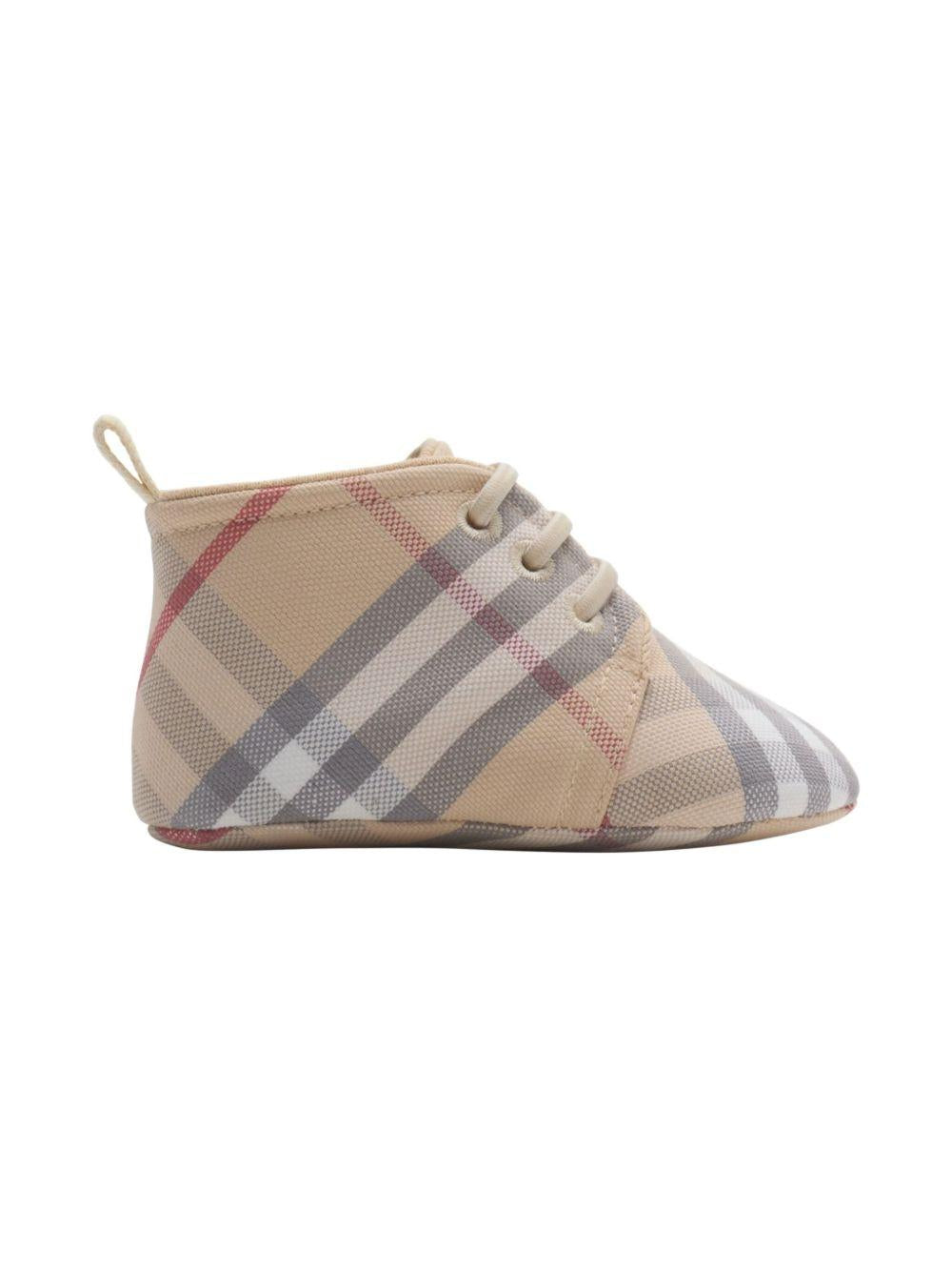 Scarpine primi passi per neonata Burberry Kids beige a quadri 8108372 A2205 BURBERRY KIDS 