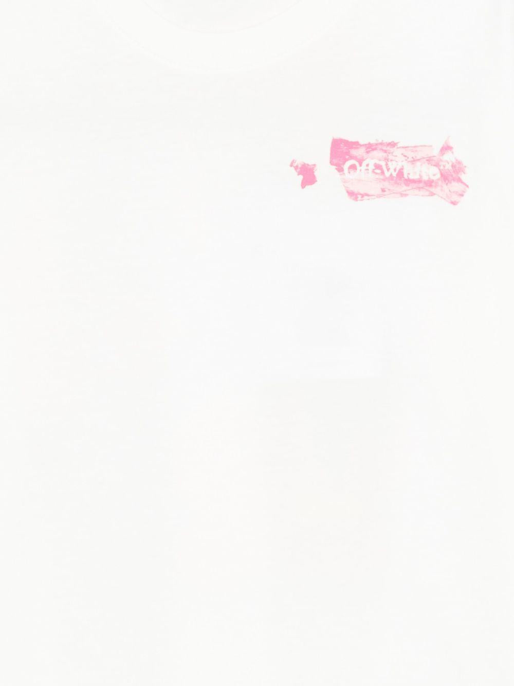 T-shirt per bambina Off-White Kids bianco con logo OGAA001F25JER006 0132 OFF WHITE KIDS 