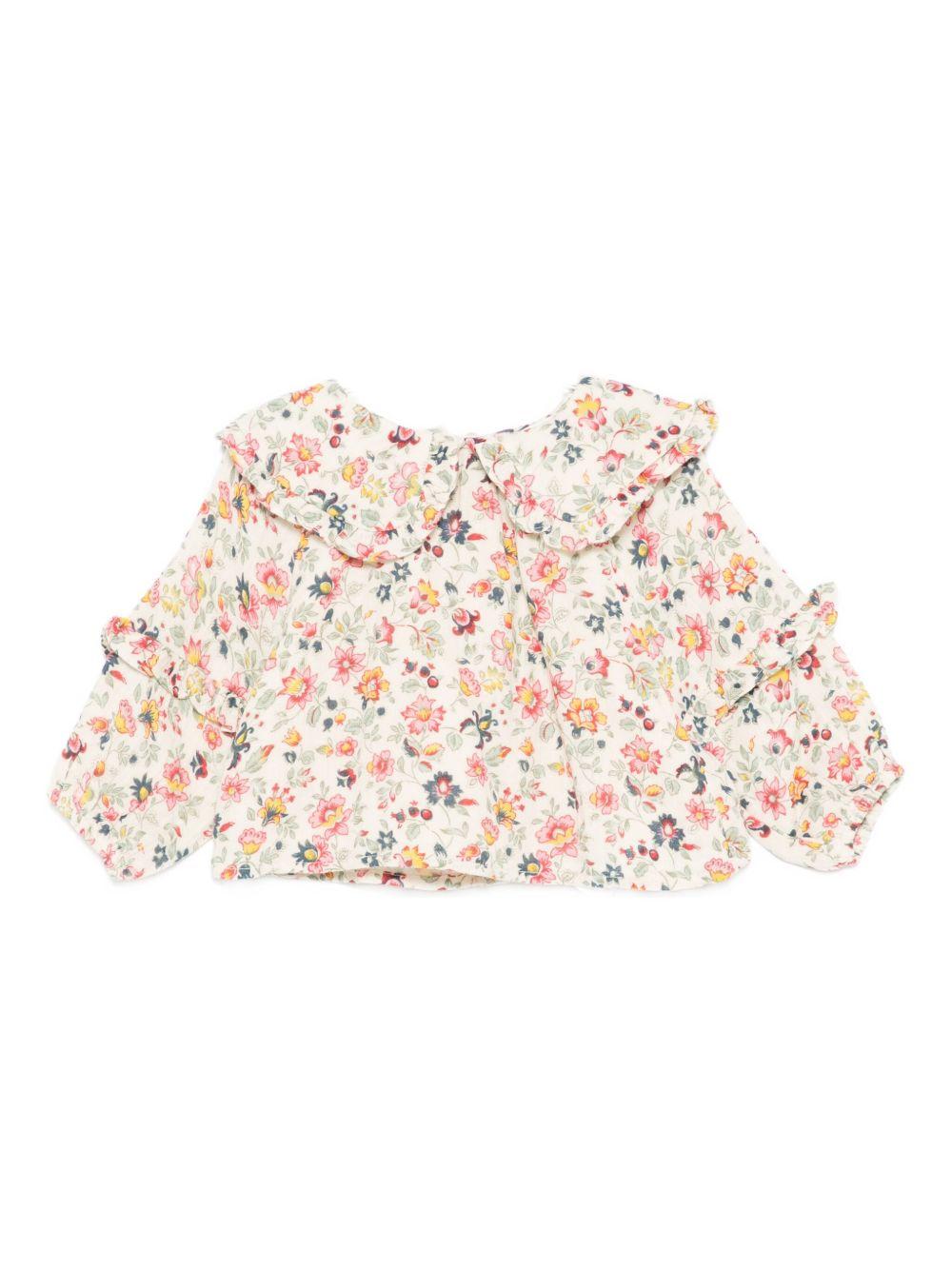 Camicia per neonata Louise Misha beige con stampa floreale all-over FRI-W25-B0044 CREAM LOUISE MISHA 