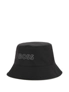 Cappello bucket per bambino BOSS Kids nero con stampa J53113 09B BOSS KIDS 