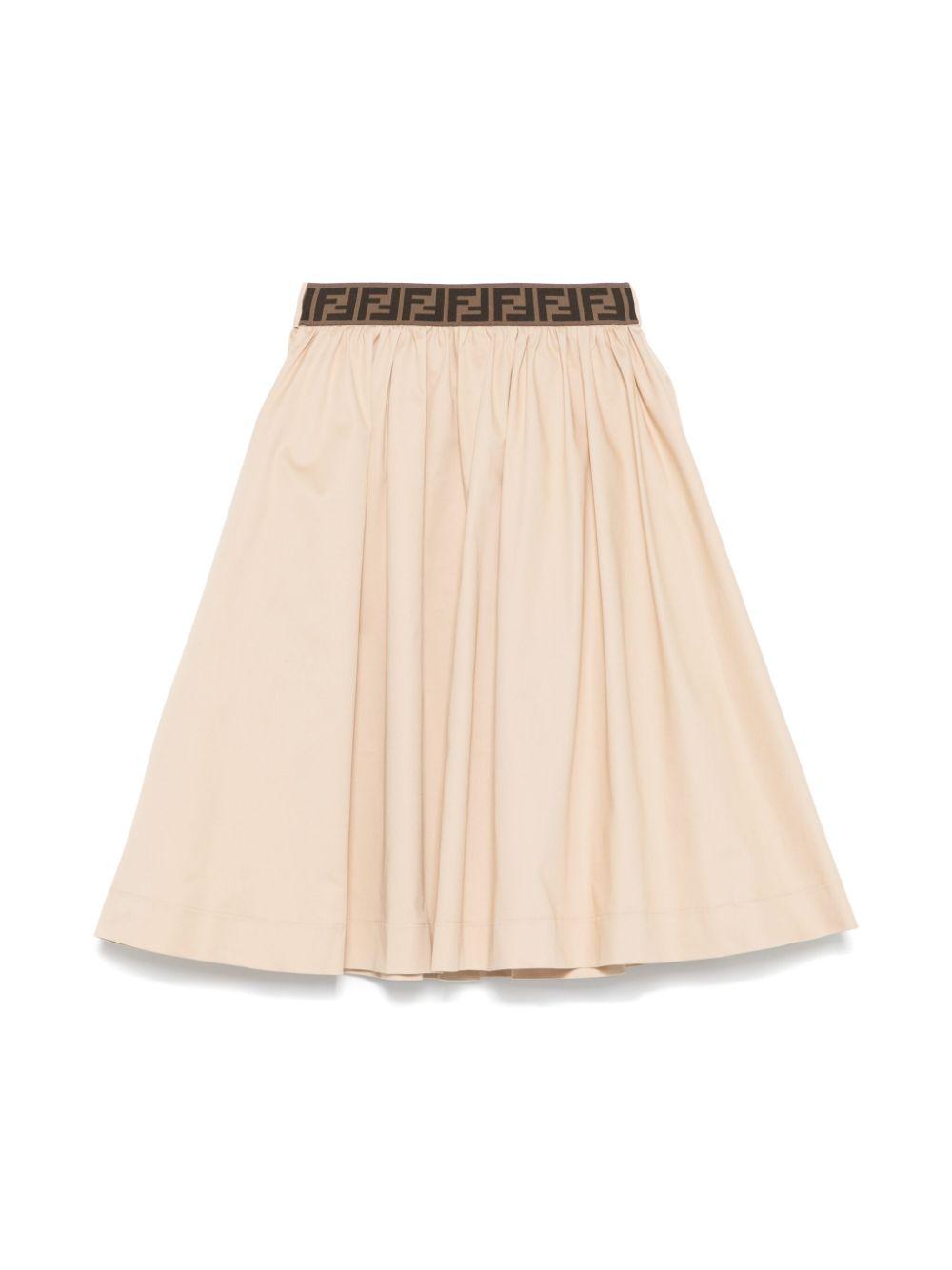 Gonna per bambina Fendi Kids beige con bottoni frontali JFE158 ADEH F1P2P FENDI KIDS 