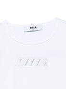 T-shirt per bambina MSGM Kids bianco in jersey elasticizzato con ricamo con logo frontale S5MSJGTH082 001 MSGM KIDS 