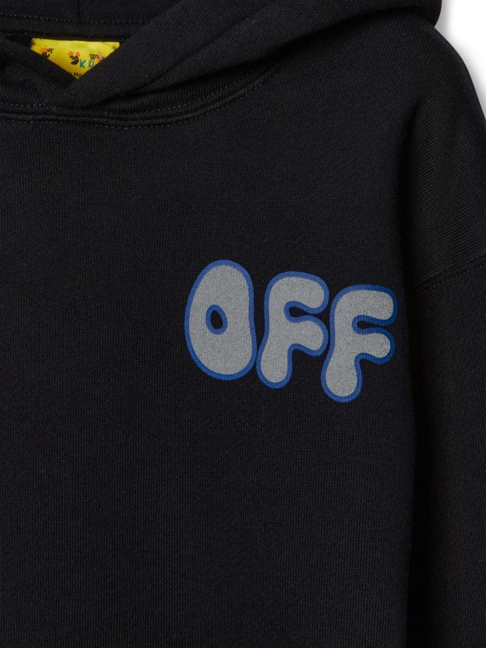 Felpa Arrow Chunky con cappuccio per bambino Off-White Kids nero maniche con spalle scese OBBB001F24FLE004 1080 OFF WHITE KIDS 