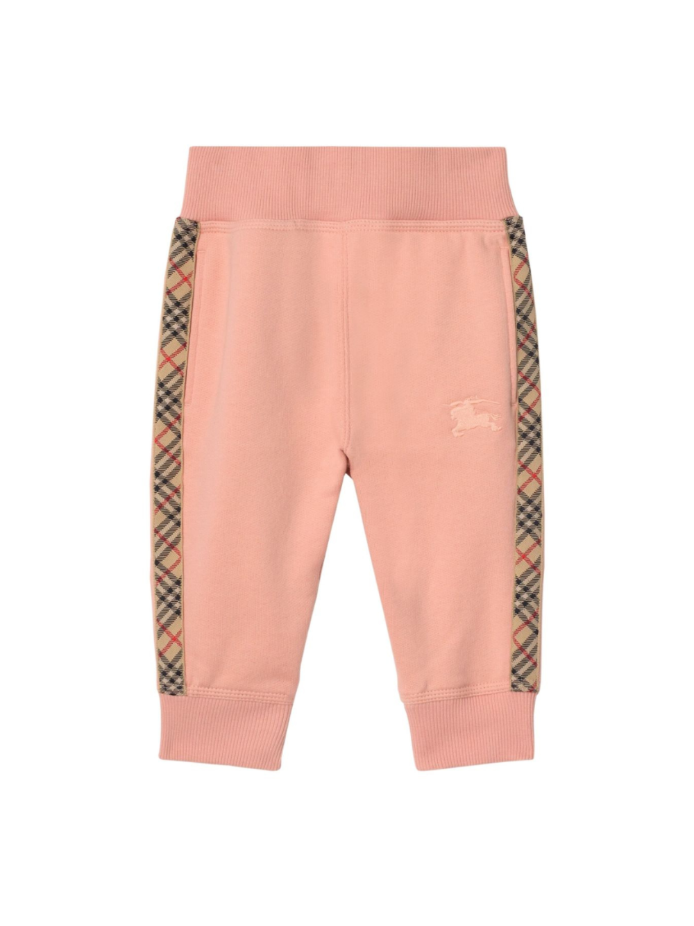 Pantaloni sportivi per neonata Burberry Kids rosa con nastro a quadri 8112589 C2229 BURBERRY KIDS 