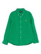 Camicia per bambino Polo Ralph Lauren Kids verde con caratteristico logo Polo Pony 322967600 501 Ralph Lauren kids 