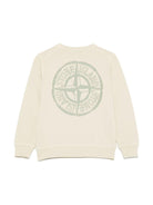 Felpa per bambino Stone Island Junior beige girocollo con stampa con logo K1S166100018S0131 V0095 STONE ISLAND JUNIOR 