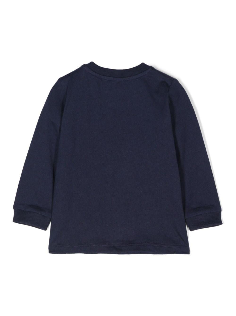 T-shirt per neonati Moschino Kids blu con stampa Teddy Bear MUO00VLAA10 40016 MOSCHINO KIDS 
