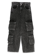 Jeans cargo per bambino MSGM Kids nero con tasche laterali F4MSJBDP091 110 MSGM KIDS 