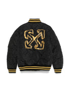 Varsity Arrow Sketch per bambino Off-White Kids nero con orlo e polsini a coste OBEH001S25FAB001 1018 OFF WHITE KIDS 