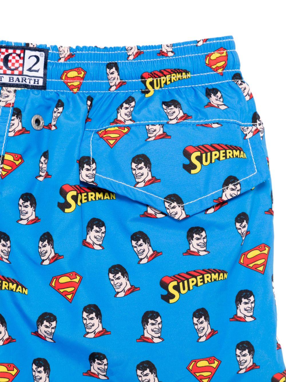 Costume da bagno per bambino MC2 Saint Barth Kids blu con stampa Superman JEA0004 03410H MC2 ST. BARTH KIDS 