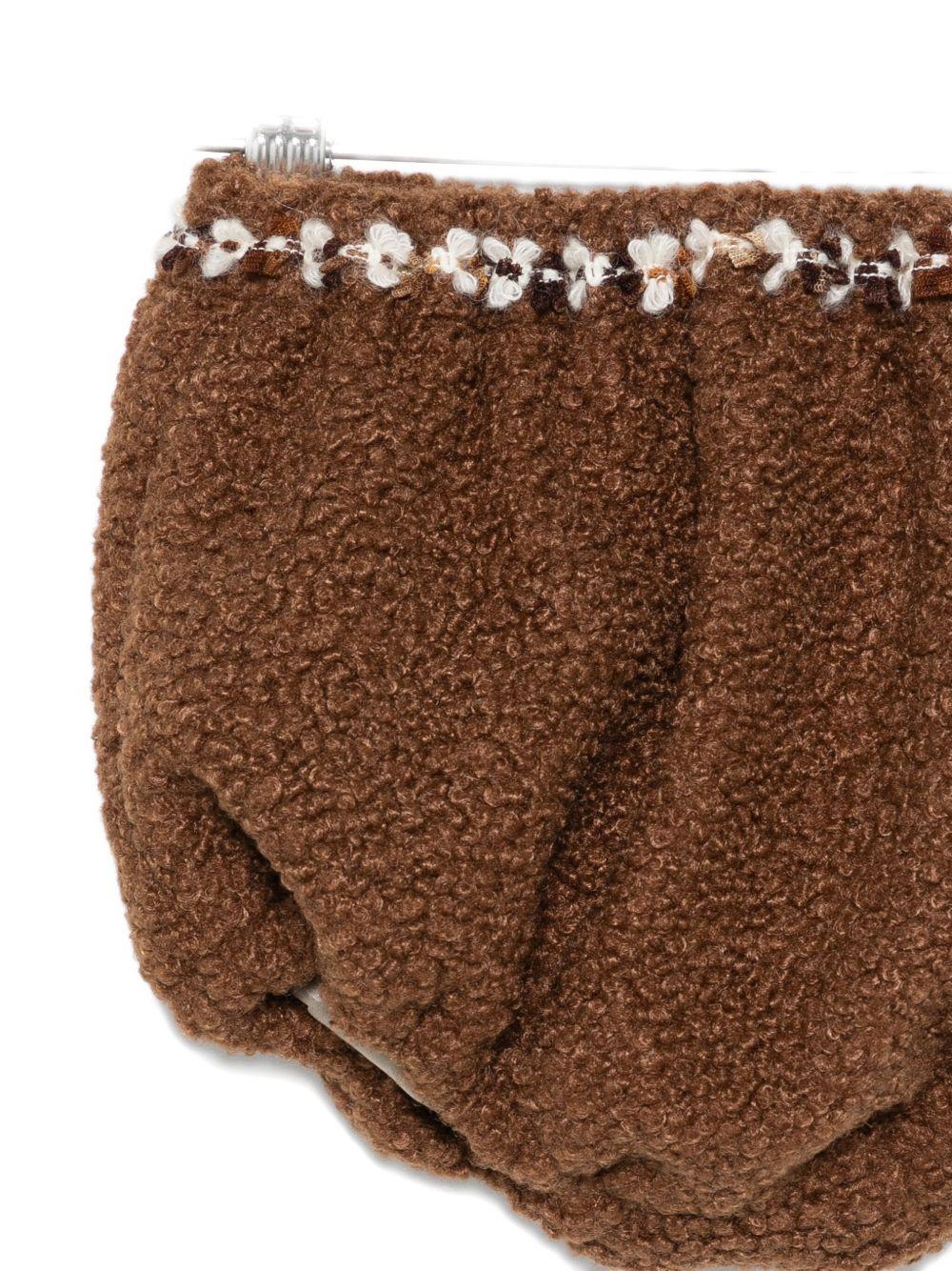 Shorts per neonata A'lapage marroni con ricamo floreale AL25NB CACAO A'LAPAGE 