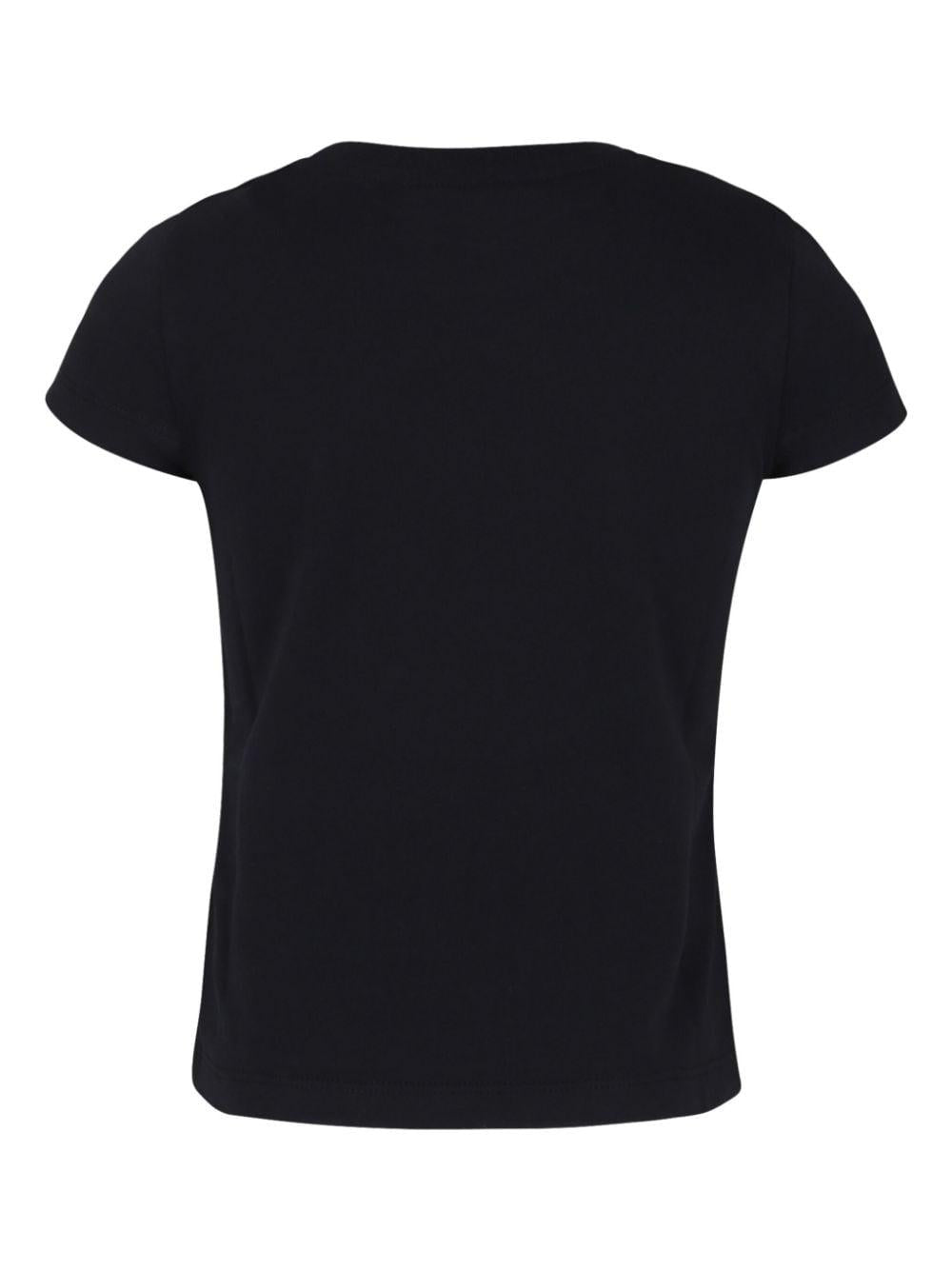 T-shirt con logo per bambina Moncler Enfant nero con girocollo J29548C00012 83907 999 MONCLER ENFANT 