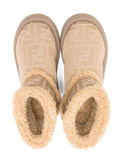 Stivali per bambina Fendi Kids beige con stampa logo FF all-over JMR538 AJZX F1TPX FENDI KIDS 