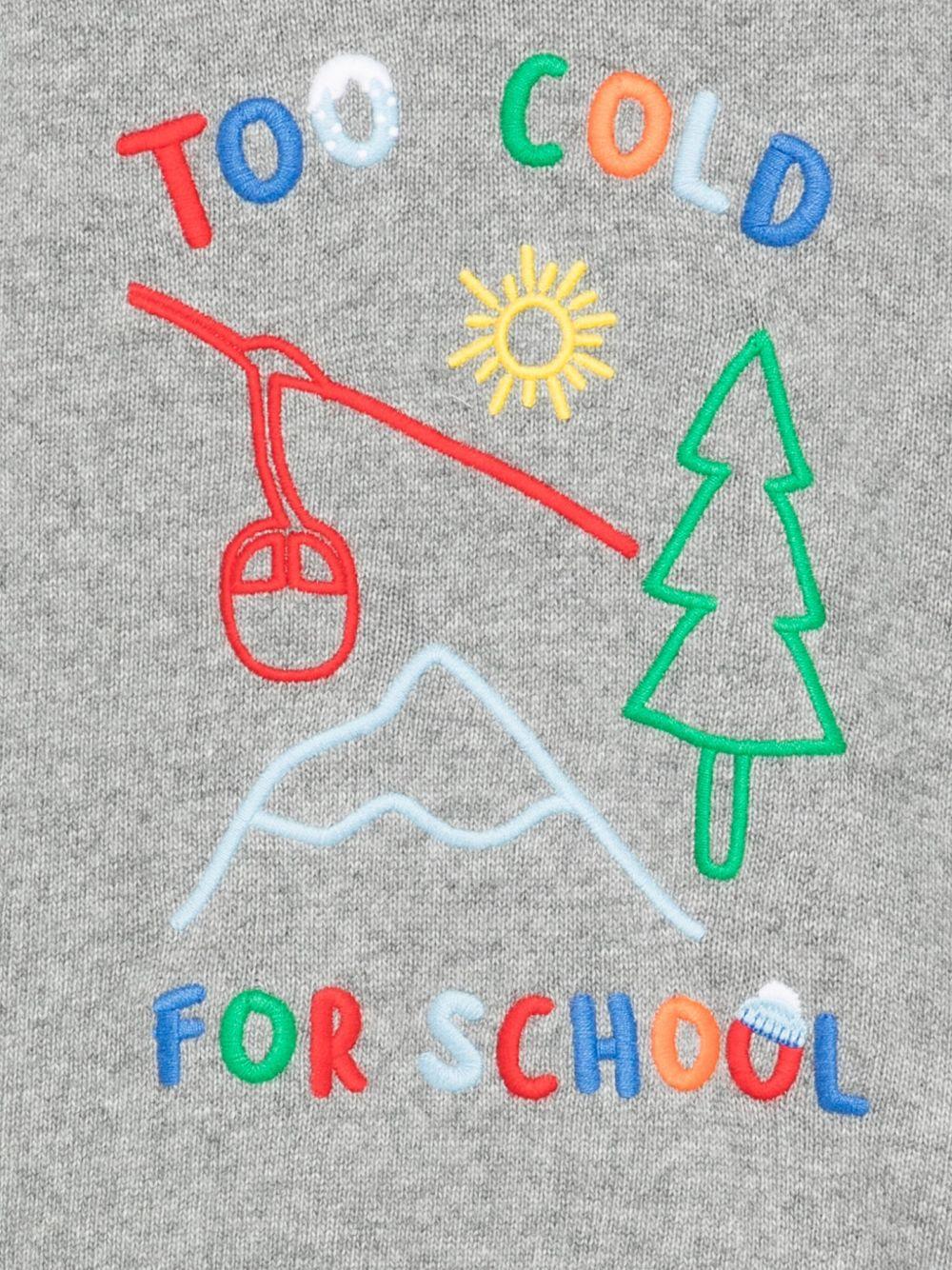 Maglione per bambino MC2 Saint Barth Kids  grigio con stampa "Too Cold For School" DOU0001 01695I MC2 ST. BARTH KIDS 