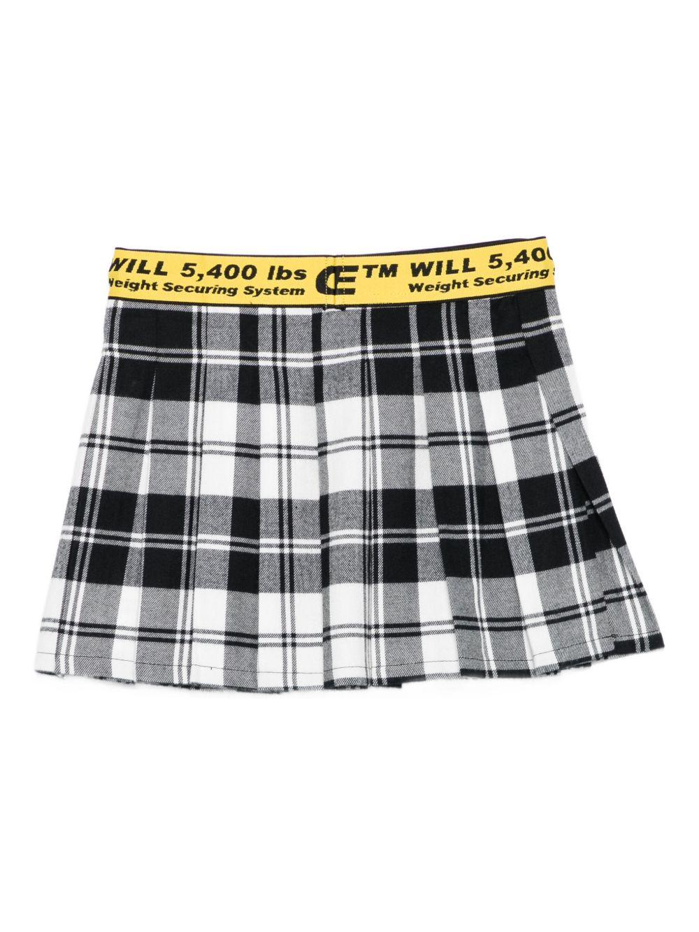 Gonna per bambina Off-White Kids bianco e nero con motivo a quadri OGCC02AF25FAB001 1018 OFF WHITE KIDS 