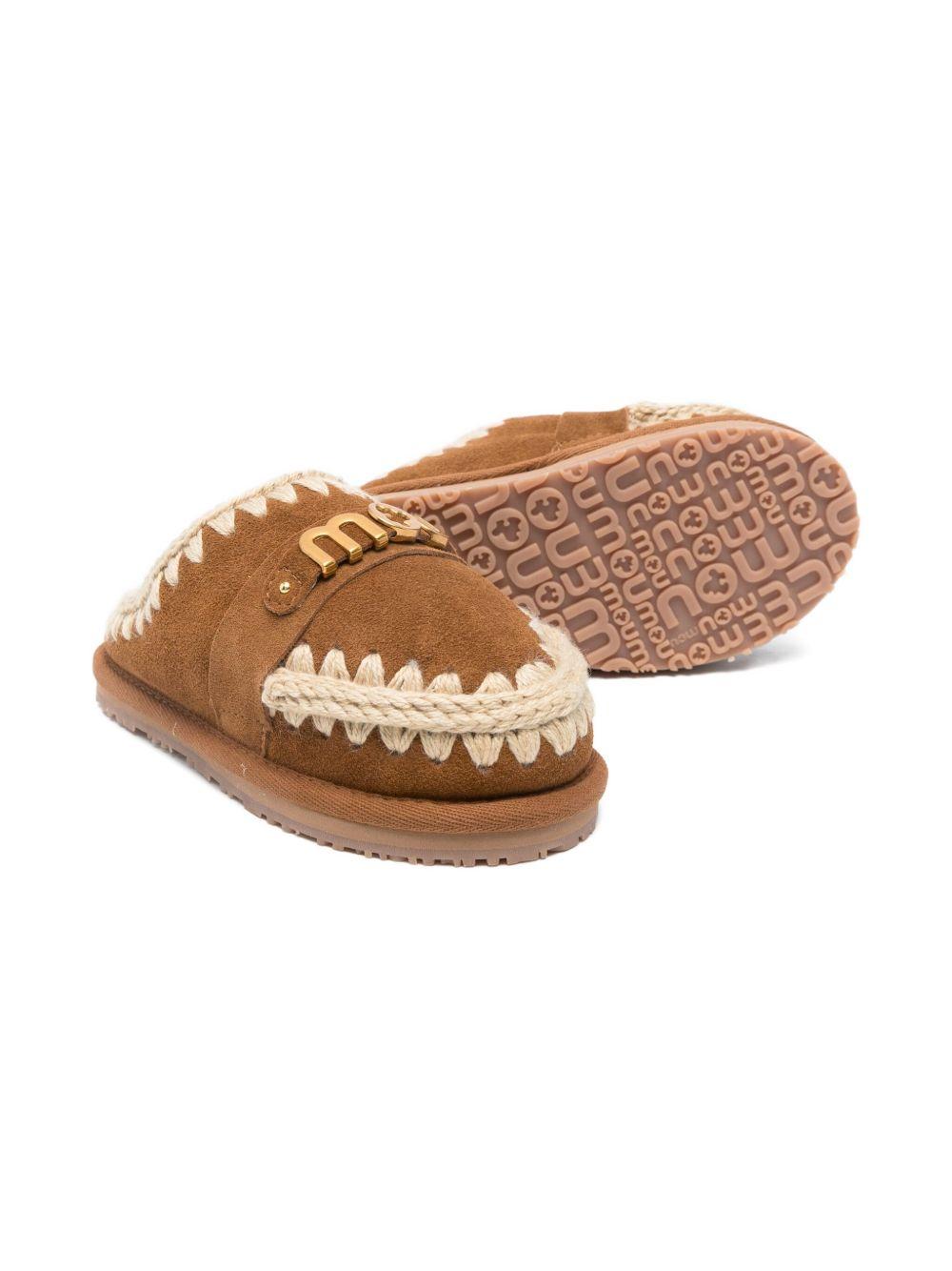 Ciabatte per bambina Mou Kids beige con rifiniture intrecciate FK161000A COG MOU KIDS 