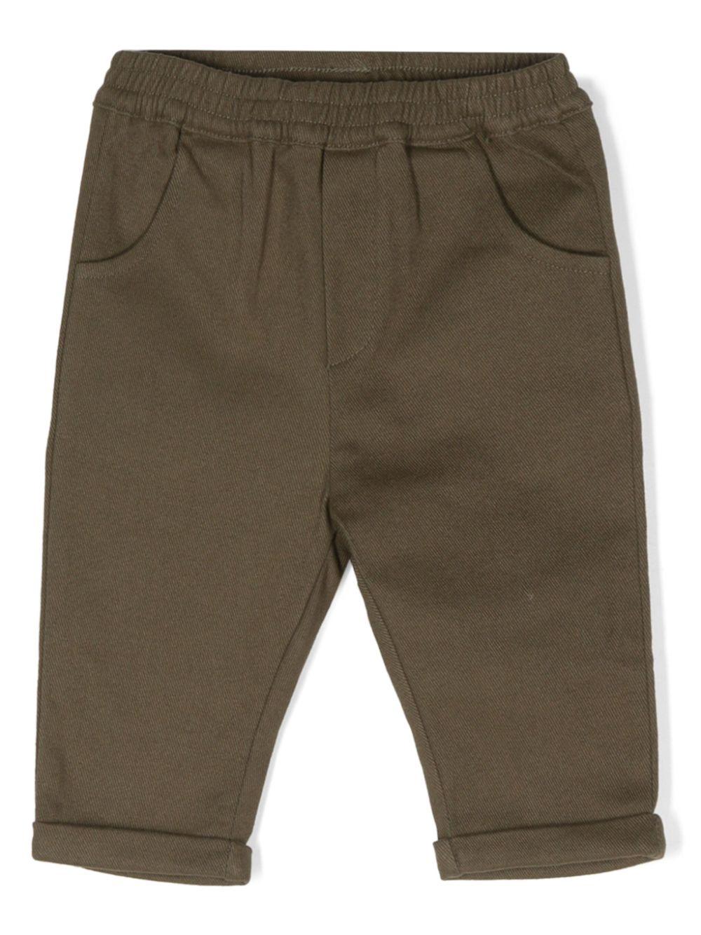 Pantalone verde militare per neonato con logo sul retro Donsje 4089500NB 00081 DONSJE 