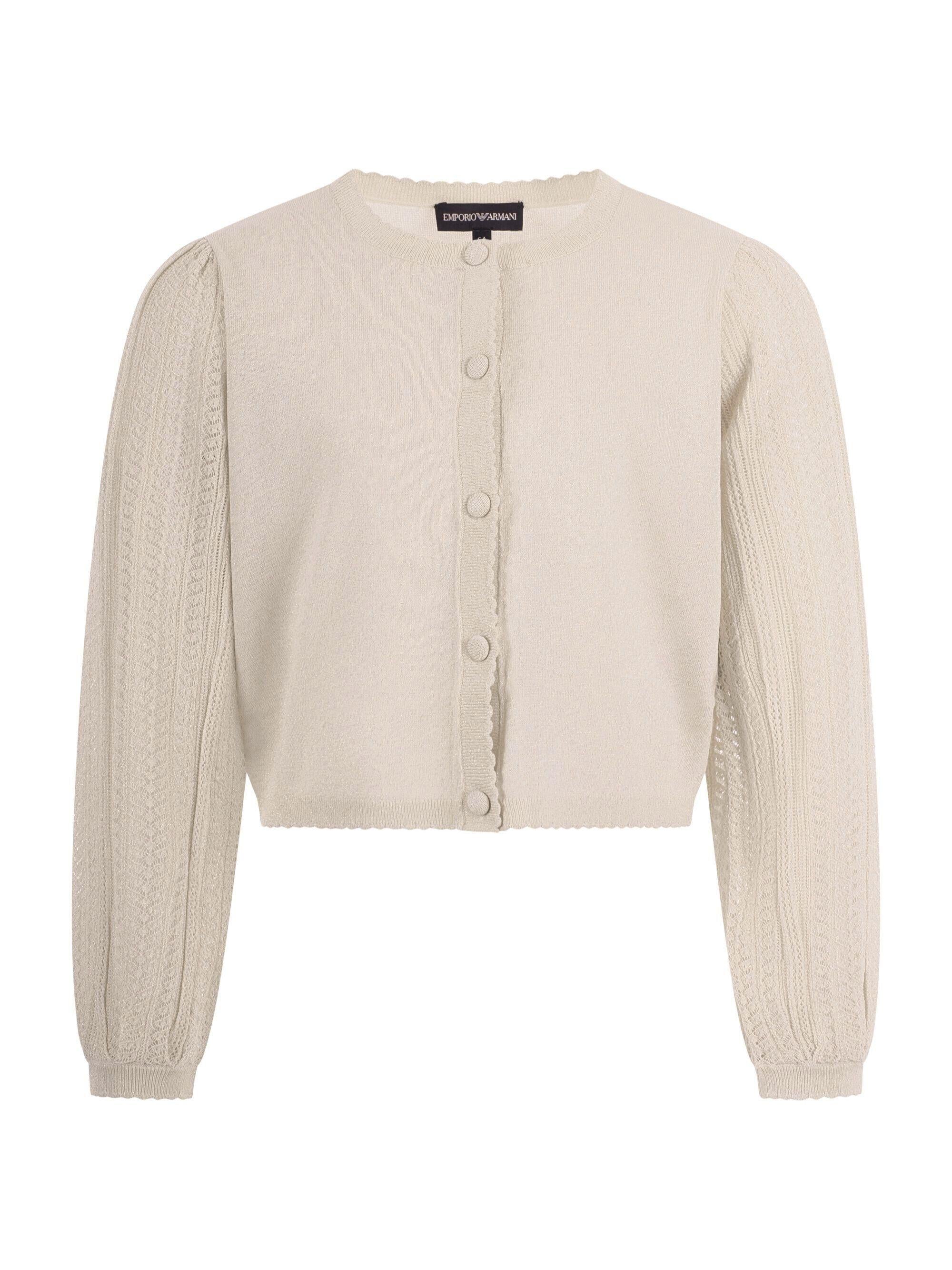 Maglione per bambina Emporio Armani Kids beige con dettagli ricamati EG000777 AF22791 U0007 EMPORIO ARMANI KIDS 