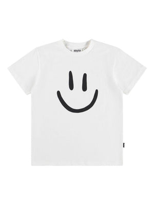 T-shirt per bambino Molo bianco in jersey con stampa smile
