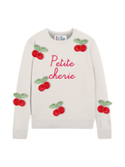 Maglione per bambina MC2 Saint Barth Kids bianco con scritta centrale ricamata "Petite chérie" PRC0001 02380I MC2 ST. BARTH KIDS 