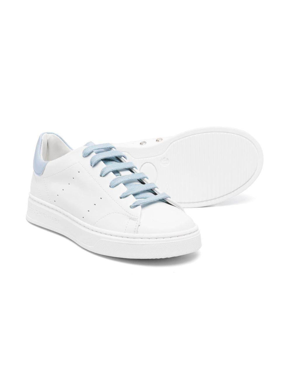 Sneakers per bambino Colorichiari bianco in pelle con rinforzo sul tallone a contrasto MJ958165 4869 1050 COLORICHIARI 