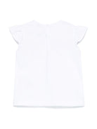 T-shirt con logo ricamato per neonato Il Gufo bianco con maniche ad aletta P25TS475MF001 010 IL GUFO 