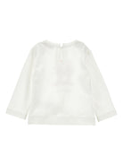 T-shirt per neonata Monnalisa bianco in cotone con stampa sul davanti 39F602 6005 0001 MONNALISA 
