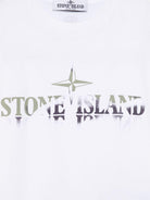 T-shirt con stampa per bambino Stone Island Junior bianco con girocollo K1S162100010S0150 V0001 STONE ISLAND JUNIOR 