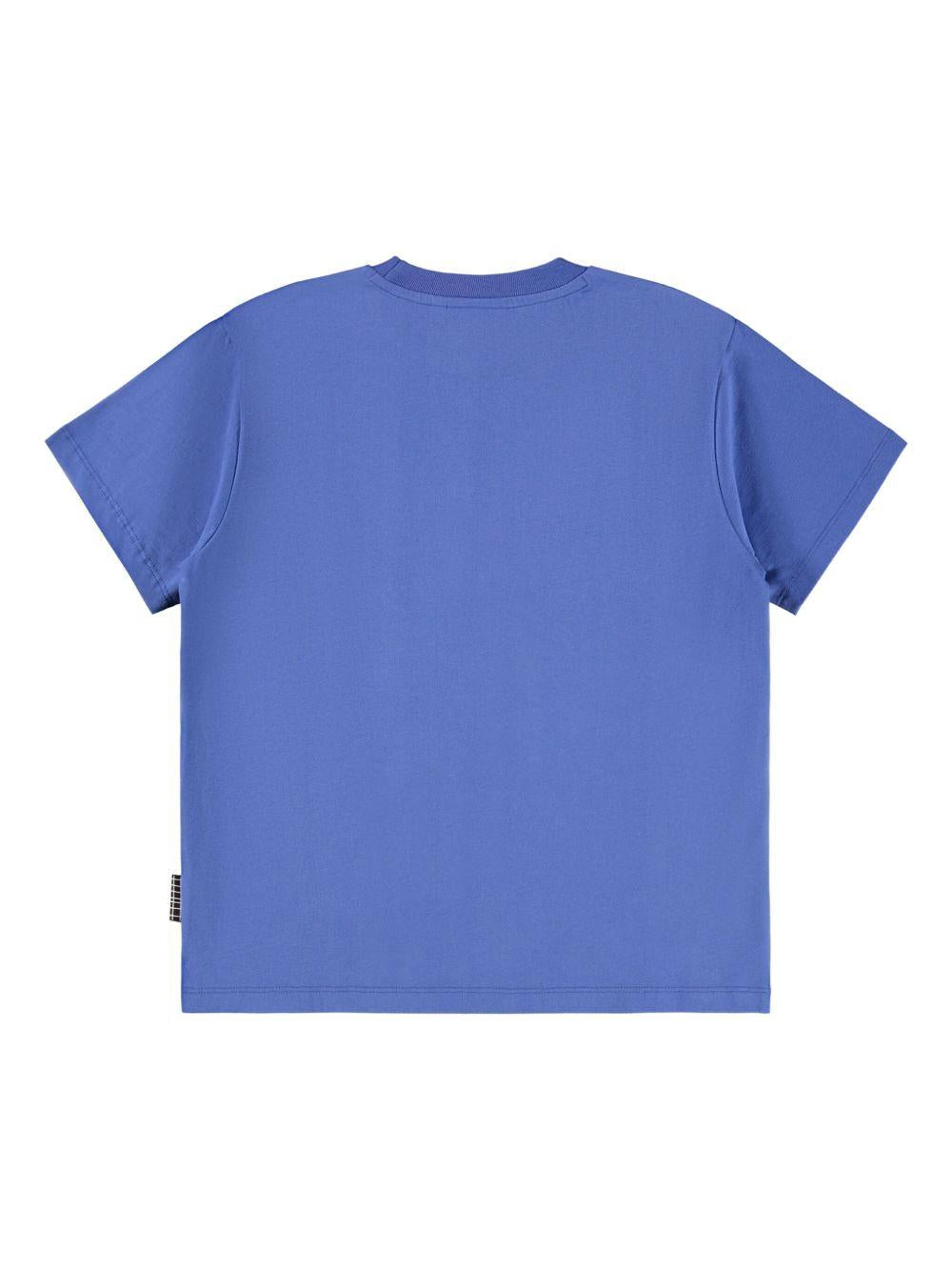 T-shirt per bambino Molo blu con stampa grafica smiley 1W25A205 5526 MOLO 