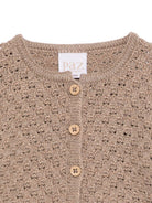 Cardigan per neonata Paz Rodríguez beige con orlo arricciato 001-112973 69 H56 PaZ RODRIGUEZ 