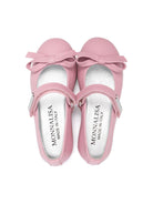 Ballerine per bambina Monnalisa rosa in pelle con chiusura frontale a strappo 8CE000 5730 0090 MONNALISA 