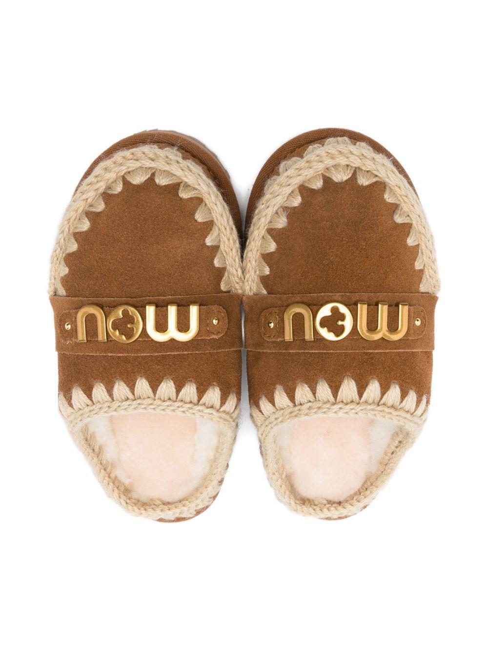 Ciabatte per bambina Mou Kids beige con rifiniture intrecciate FK161000A COG MOU KIDS 