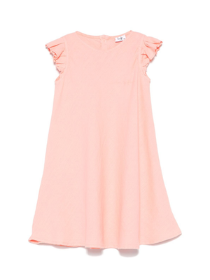 Il Gufo pink linen dress for girls with ruffles