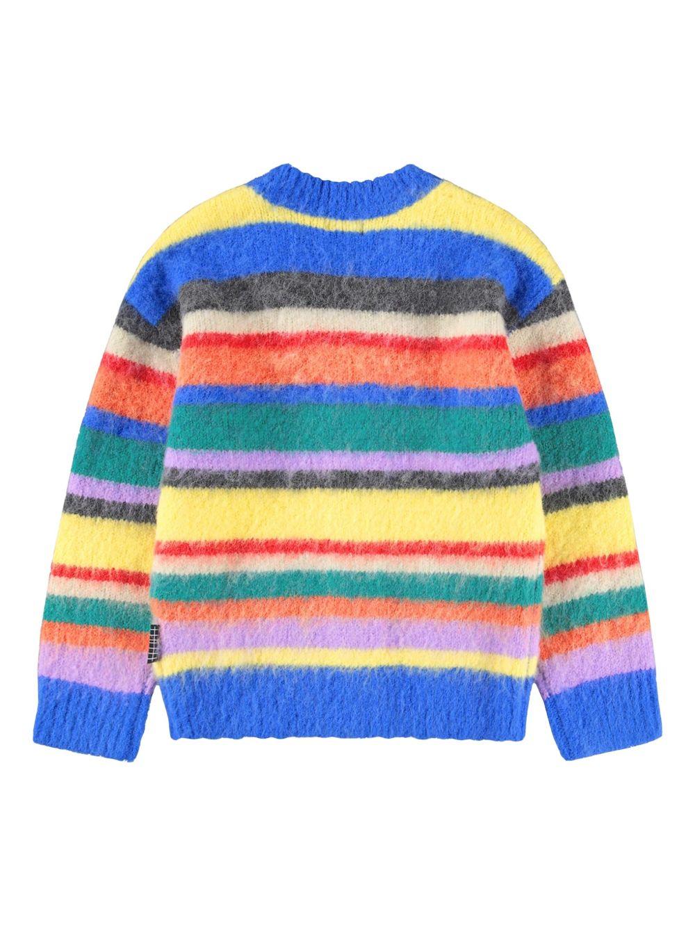 Cardigan per bambina Molo Brutus multicolore con righe orizzontali 6W25K306 9450 MOLO 