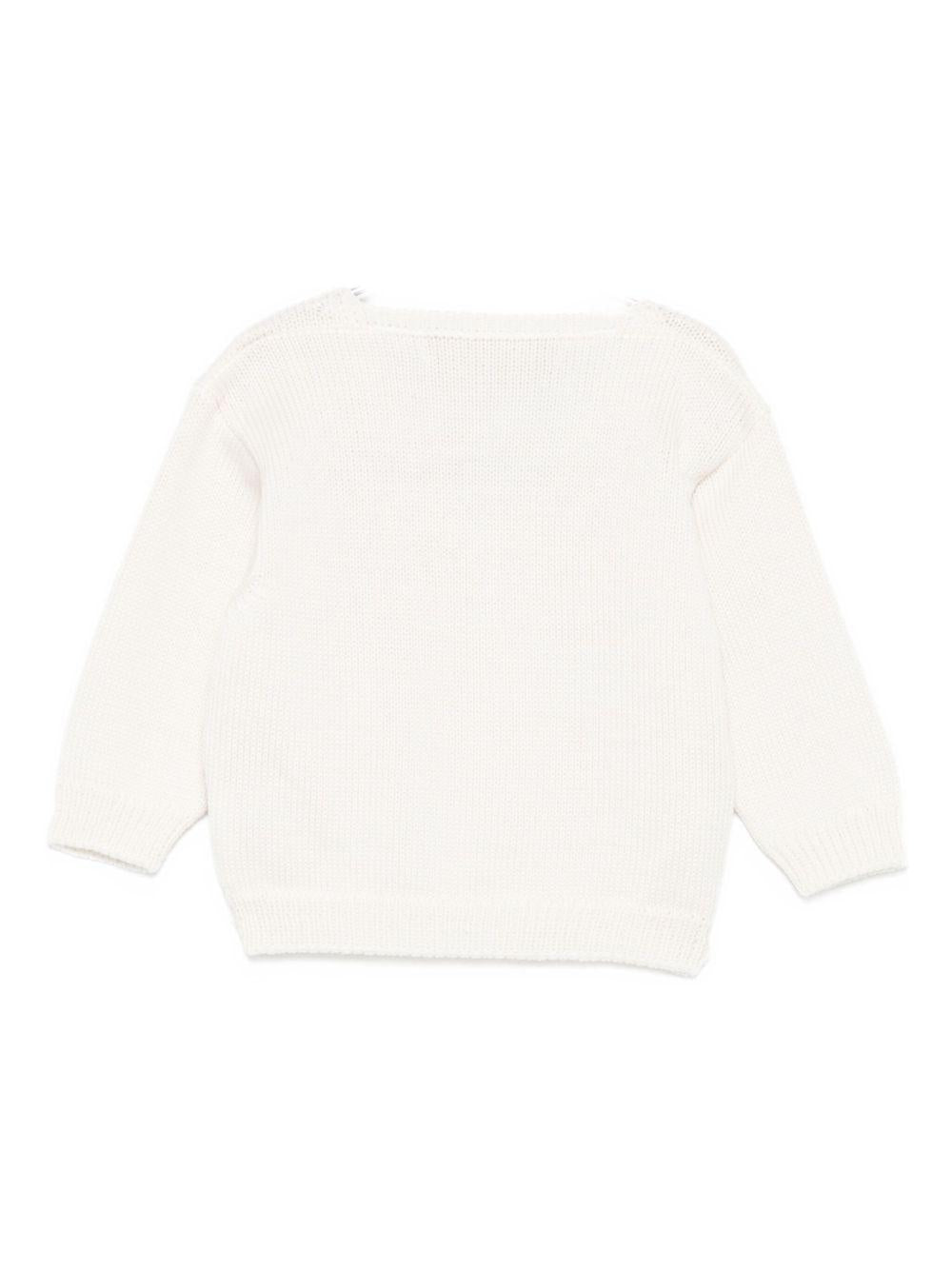 Cardigan per neonato La Stupenderia bianco con scollo a V 1WCCR21 801 LA STUPENDERIA 