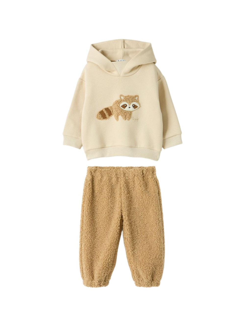 Set tuta sportiva per neonato Il Gufo beige con ricamo procione A25GDF0006M0107 1114 IL GUFO 
