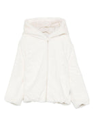 Giubbino per bambina MC2 Saint Barth Kids bianco con applicazione orecchie da orso HYSO002 00355I MC2 ST. BARTH KIDS 