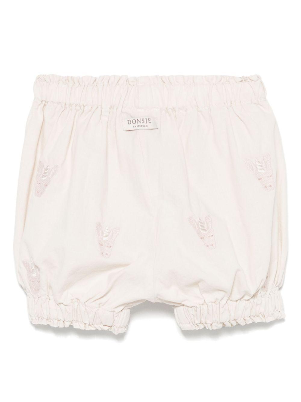Pantaloncini per neonato Donsje Carson beige con ricamo all-over 3029806 00001 DONSJE 