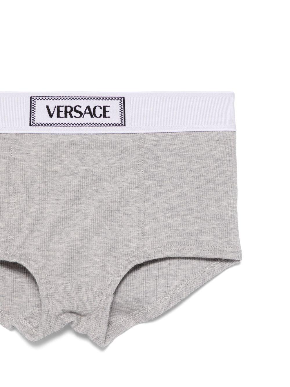 Set di 2 boxer per bambino Versace Kids bianco e grigio con banda logo 10187821A13344 2W240 VERSACE KIDS 
