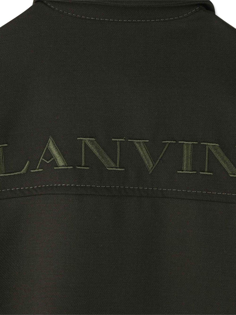 Abito per bambina Lanvin Enfant nero con ricamo con logo N30268 U60 LANVIN 