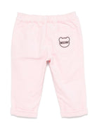 Pantaloni per neonato Moschino Kids rosa a coste con logo sul retro MDP038LVA05 50209 MOSCHINO KIDS 