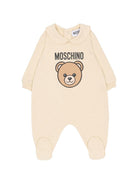 Tutina per neonati Moschino Kids beige con Teddy Bear MUY098LCA19 20404 MOSCHINO KIDS 