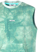 Top per bambina MSGM Kids verde con fantasia tie dye S6MSJBSW244 089 MSGM KIDS 