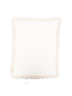 Jesurum Baby white baby blanket with lace detail
